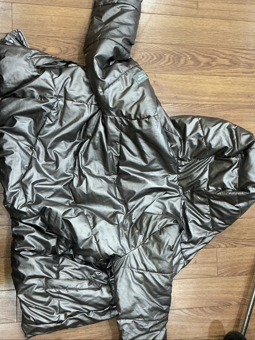 abercrombie kids Metallic Black Puffer Jacket